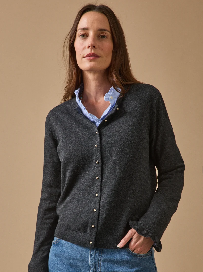 Damen-Cardigan aus Bio-Baumwolle und RWS*-Wolle