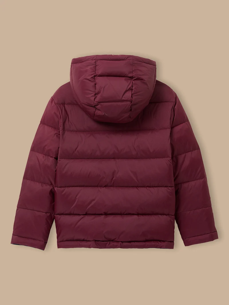 Jungen-Daunenjacke mit Federn und Daunen, wendbar