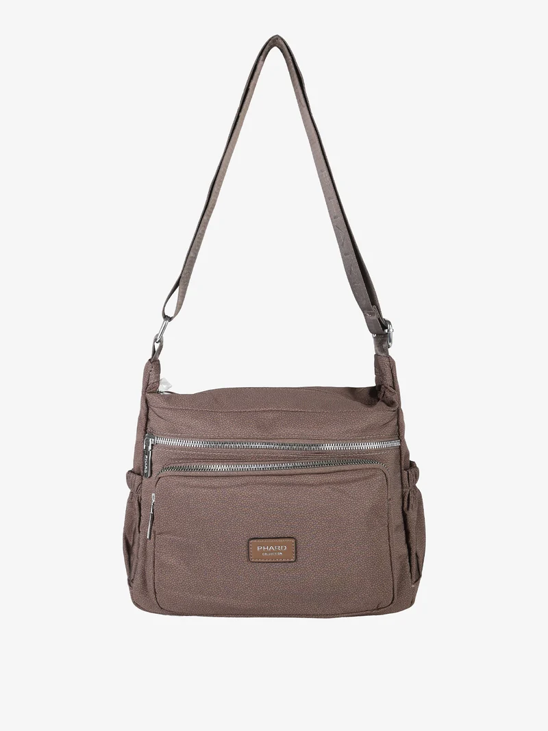Borsa donna a tracolla in nylon - moro
