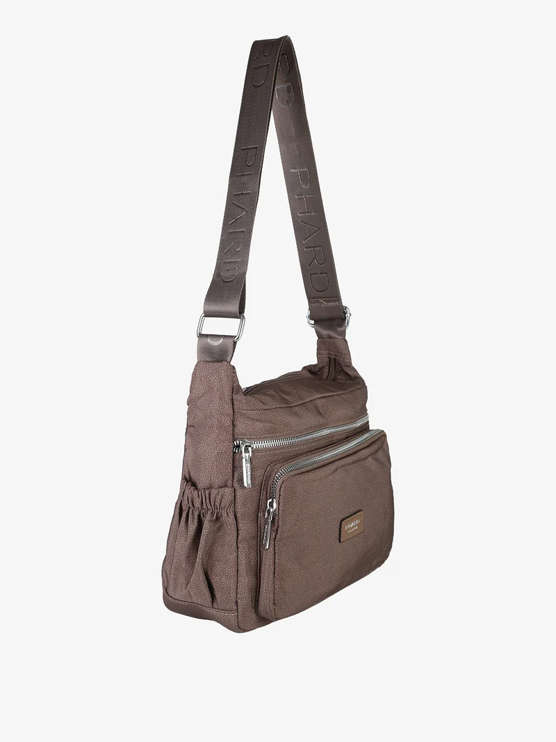 Borsa donna a tracolla in nylon - moro