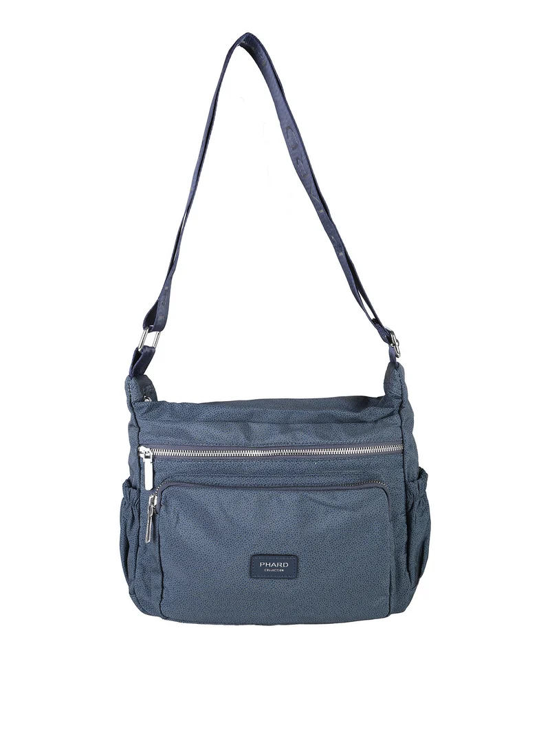 Borsa donna a tracolla in nylon - blu