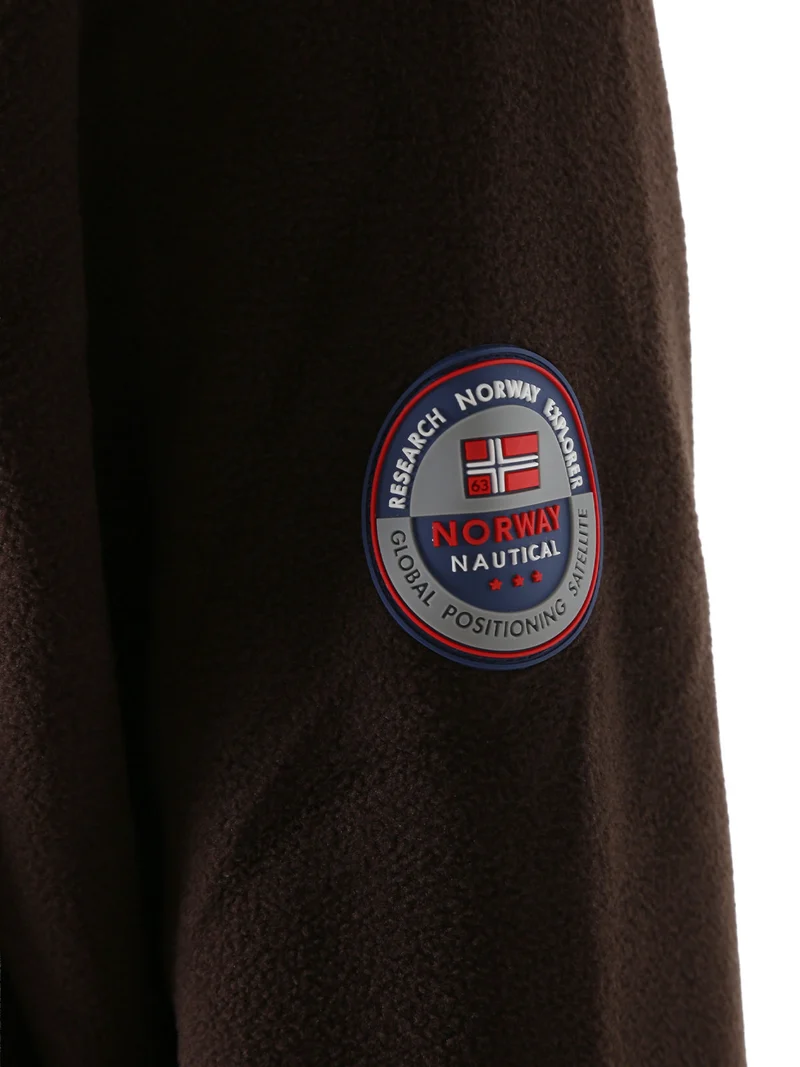 Felpa giacca da uomo in pile con zip - moro