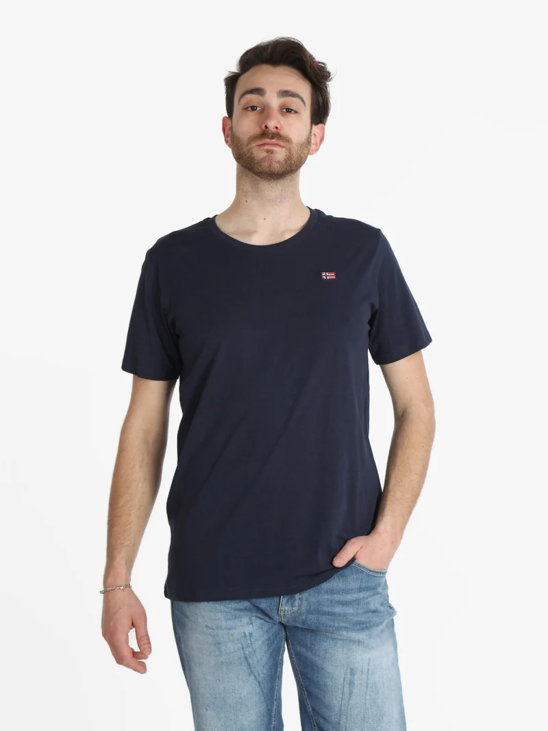 T-shirt uomo in cotone manica corta - blu