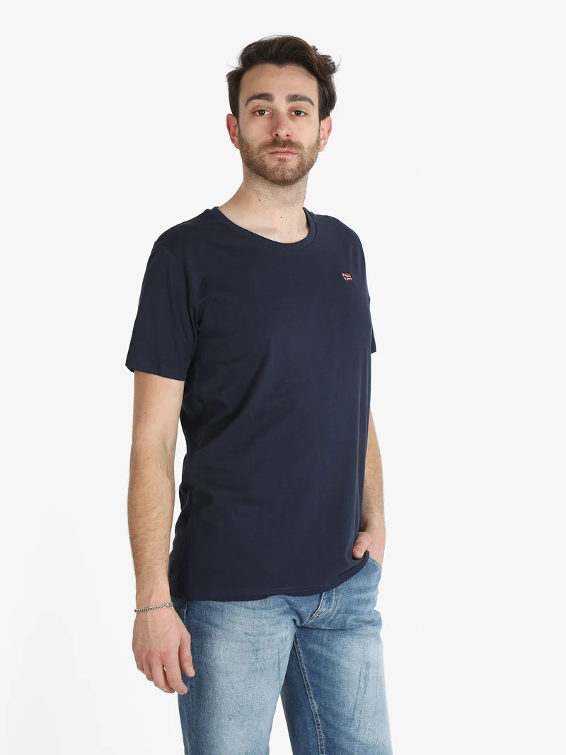 T-shirt uomo in cotone manica corta - blu