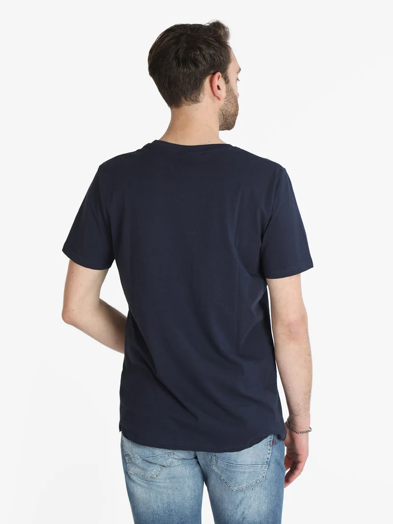 T-shirt uomo in cotone manica corta - blu