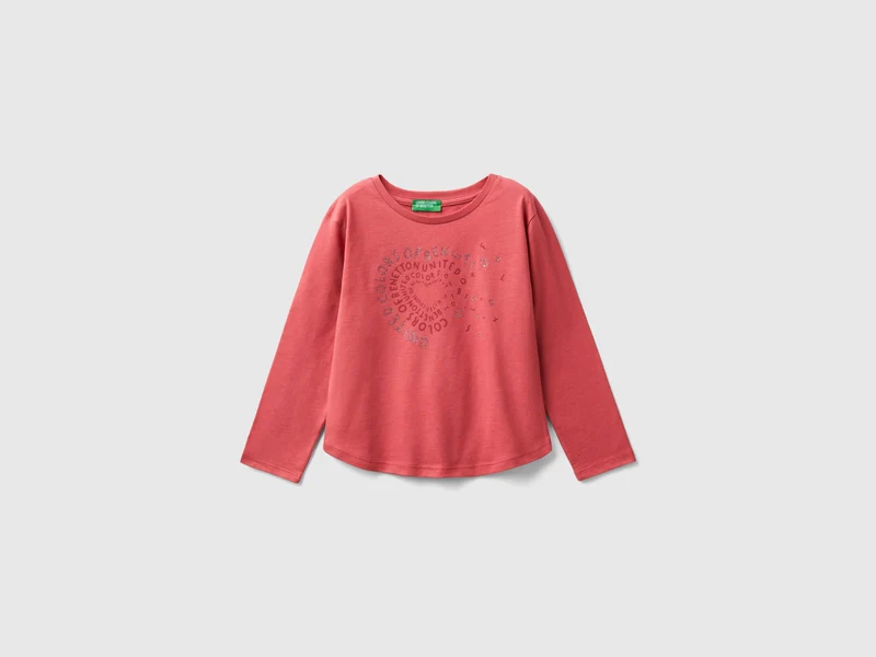Shirt aus Bio-Baumwolle mit Glitter-Print