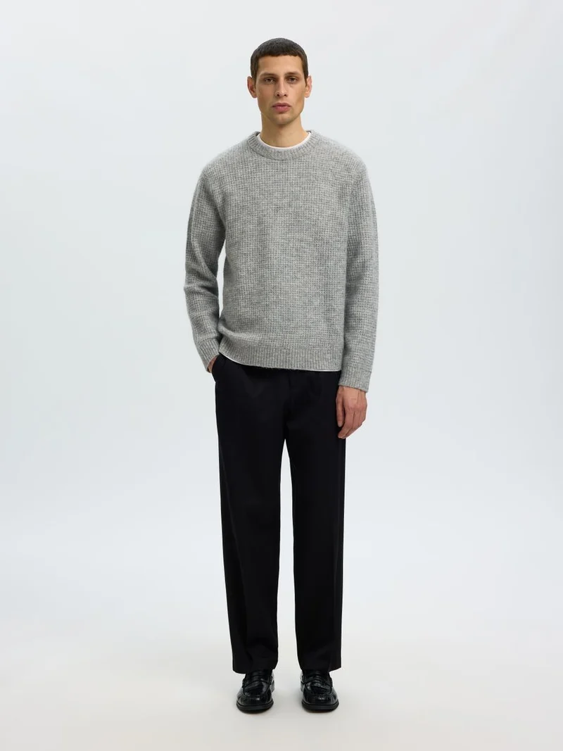 SLMRAI LS KNIT WAFFLE CREW NECK