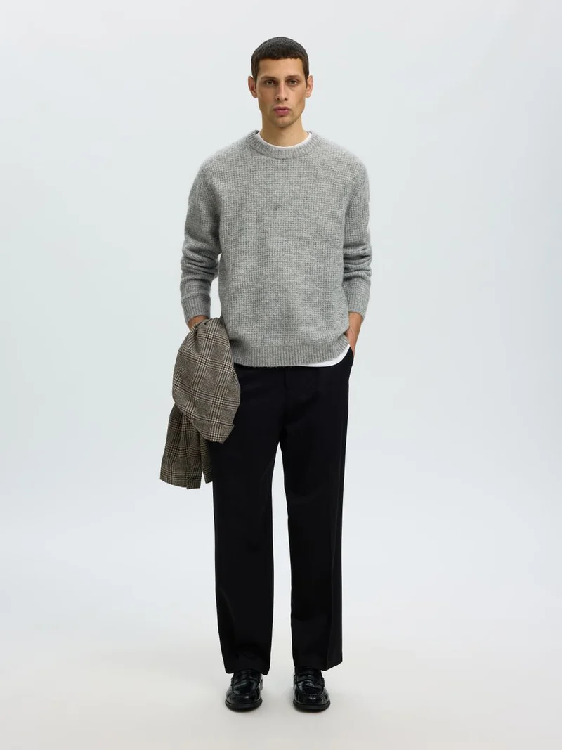 SLMRAI LS KNIT WAFFLE CREW NECK