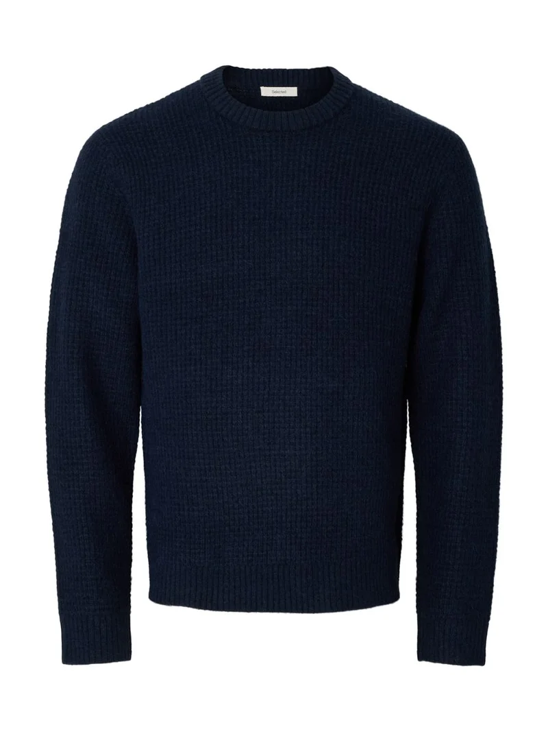 SLMRAI LS KNIT WAFFLE CREW NECK