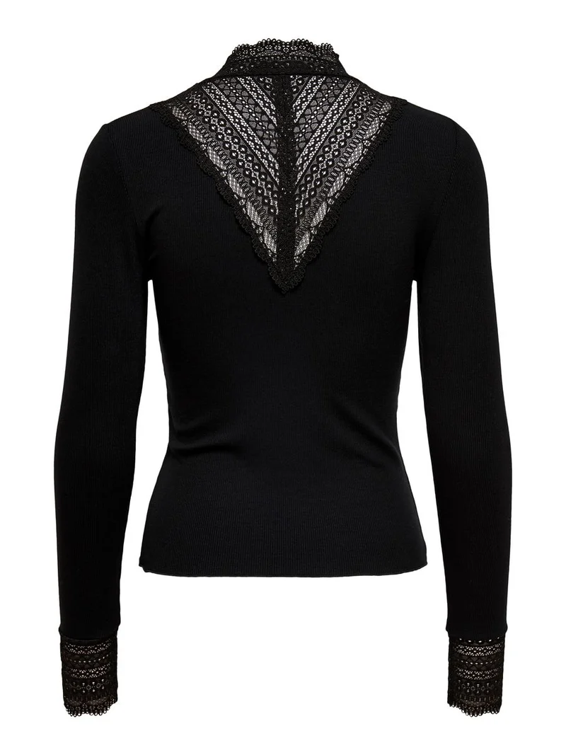 ONLTILDE L/S HIGH NECK LACE TOP JRS