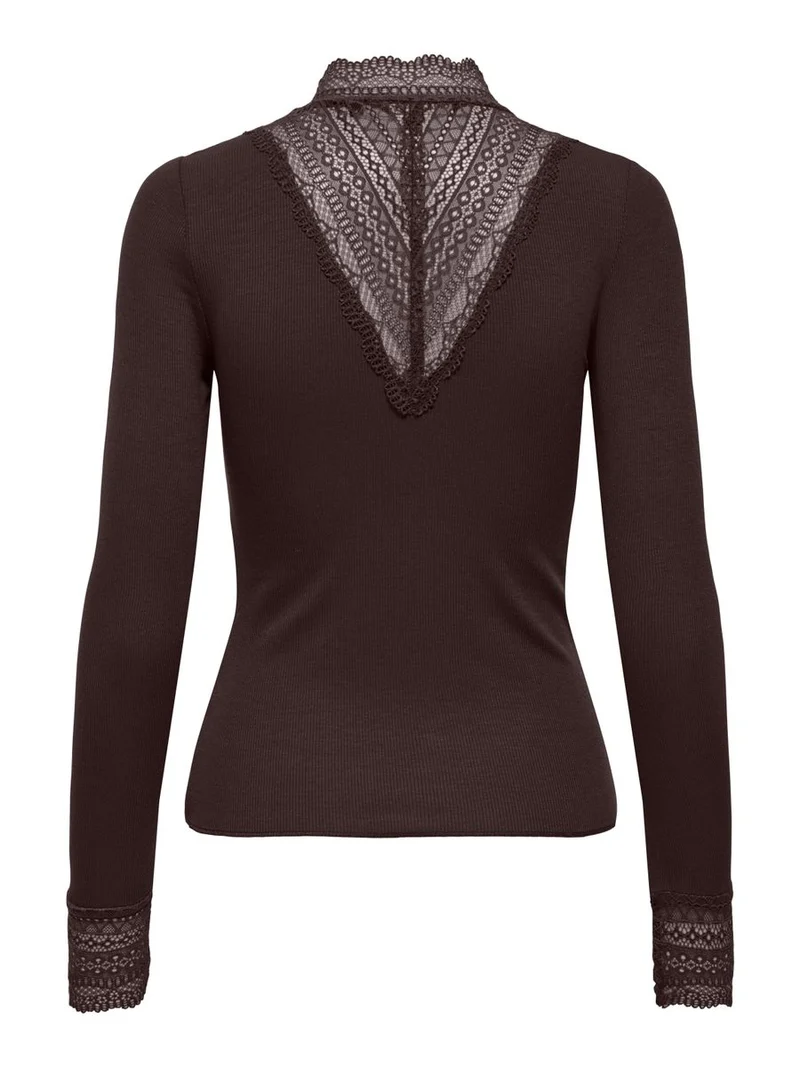 ONLTILDE L/S HIGH NECK LACE TOP JRS