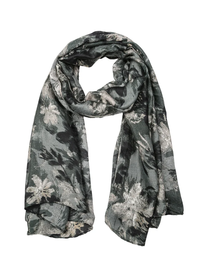 Sciarpa donna in viscosa con stampe - verde