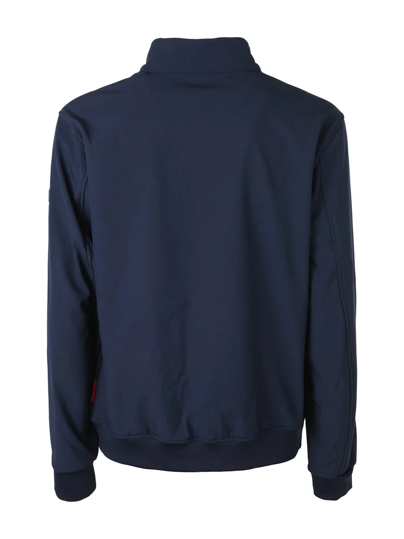 Giacca a vento da uomo con zip e interno in pile - blu scuro