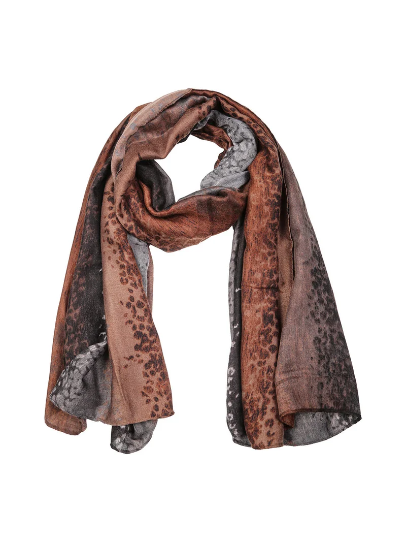 Sciarpa donna in viscosa con stampe - moro