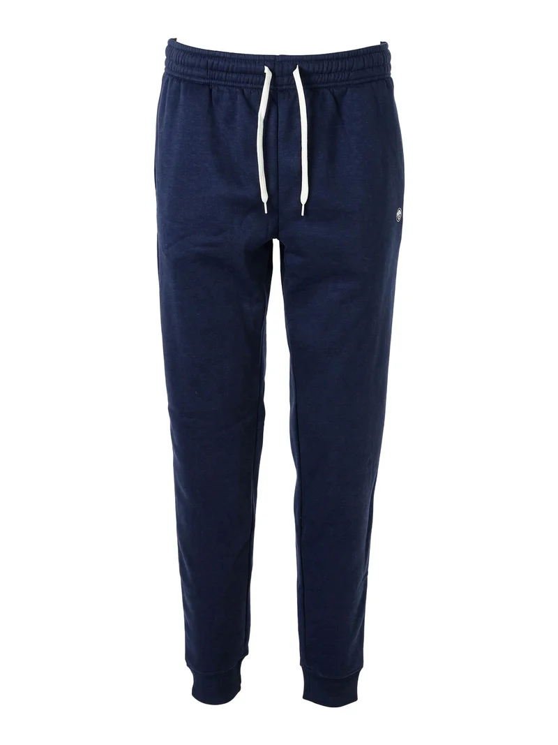 Pantaloni sportivi da uomo con polsini e interno felpato - blu scuro