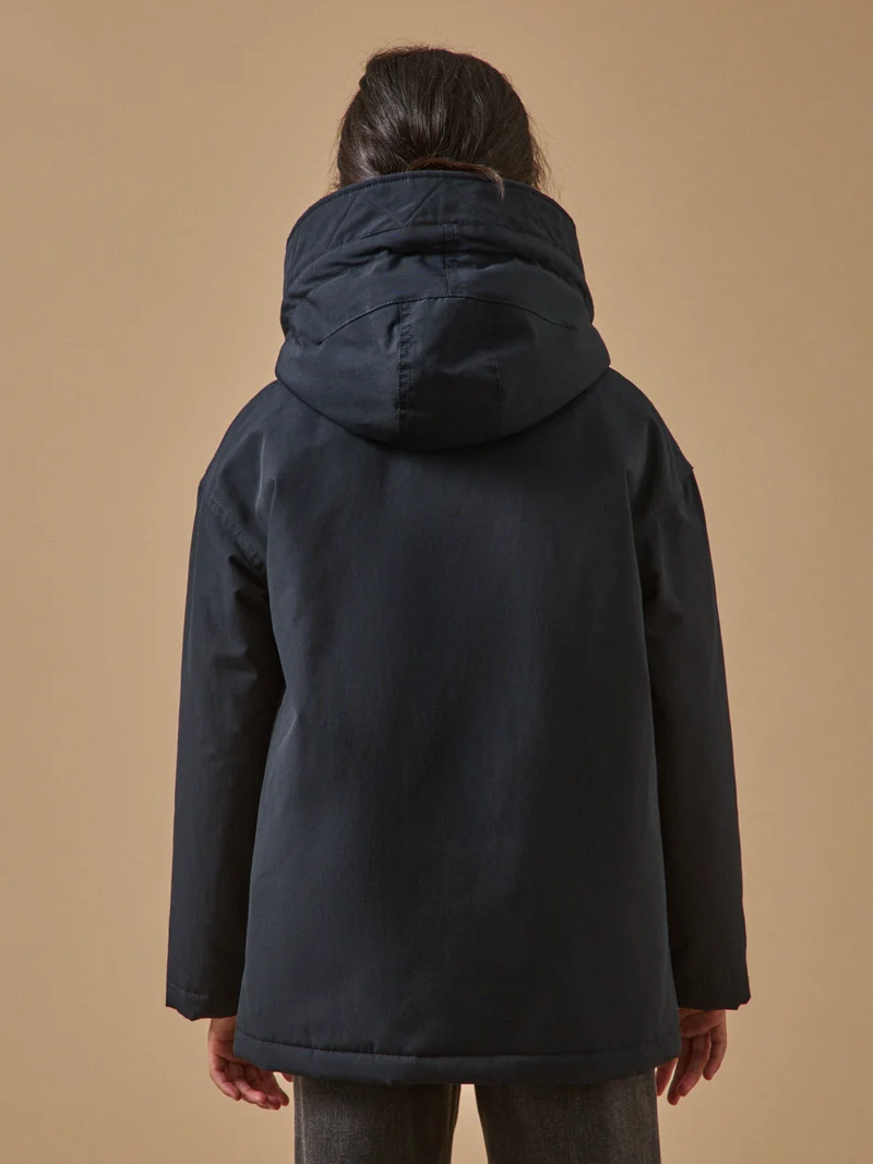 Mädchen-Parka mit Leopardenfutter