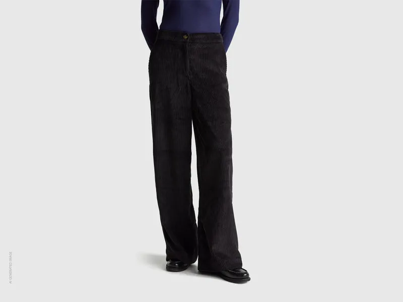 Ausgestellte Samthose