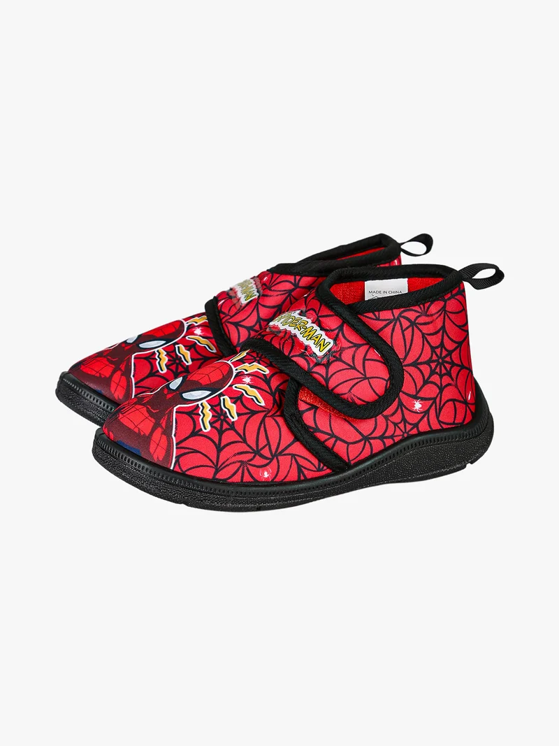 Pantofole alte da bambino con chiusura a strappo - rosso