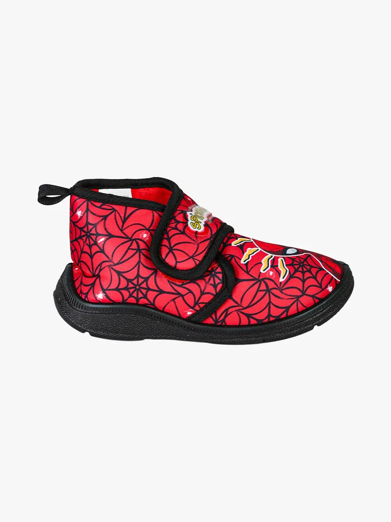 Pantofole alte da bambino con chiusura a strappo - rosso