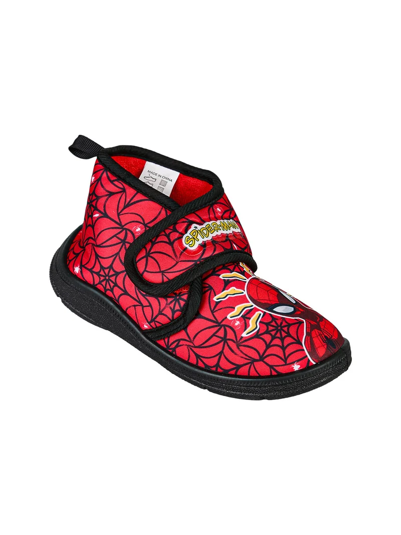 Pantofole alte da bambino con chiusura a strappo - rosso