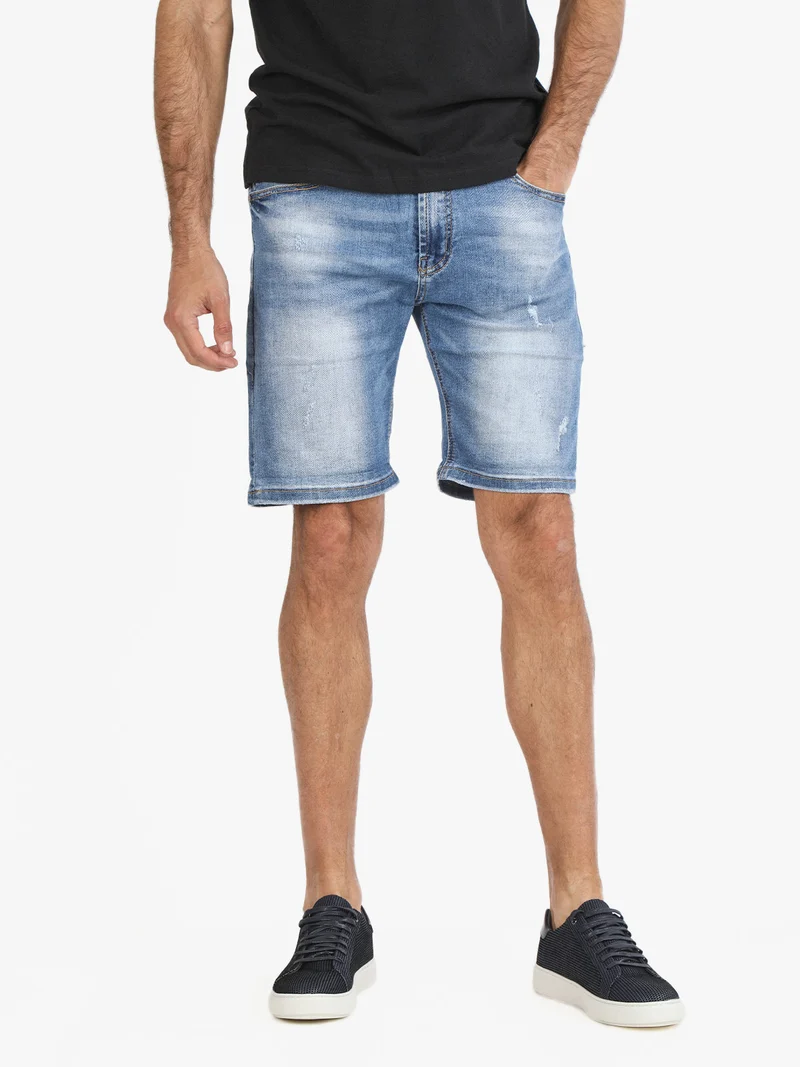 Bermuda uomo in jeans con strappi - jeans