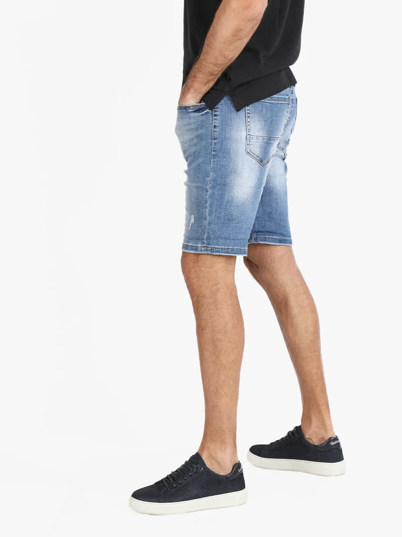 Bermuda uomo in jeans con strappi - jeans