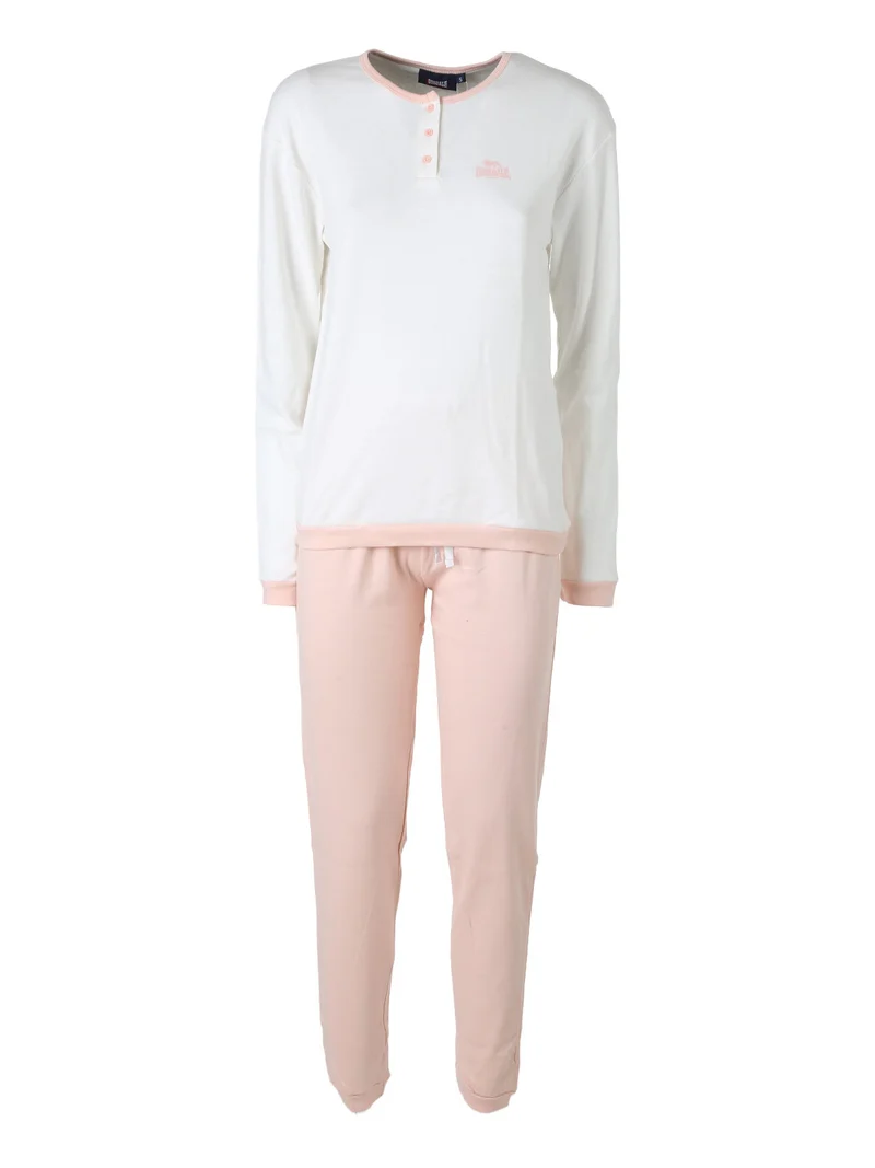 Pigiama lungo da donna in cotone - bianco