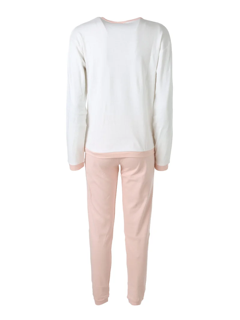 Pigiama lungo da donna in cotone - bianco