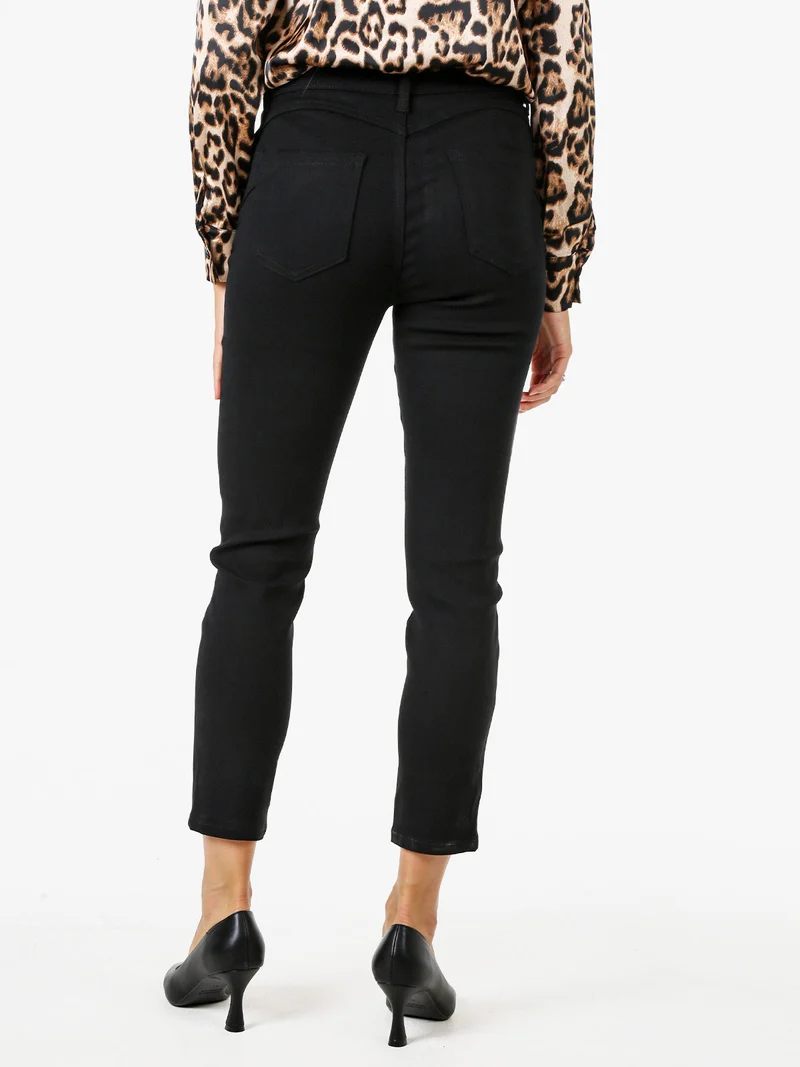 Pantaloni jeans da donna push-up modellante a vita alta - nero