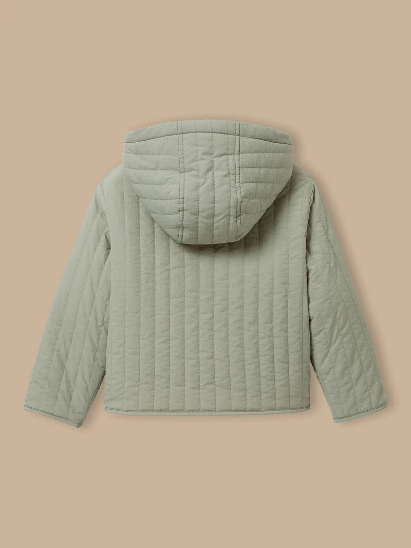 Mädchen Steppjacke mit Sherpa-Kragen