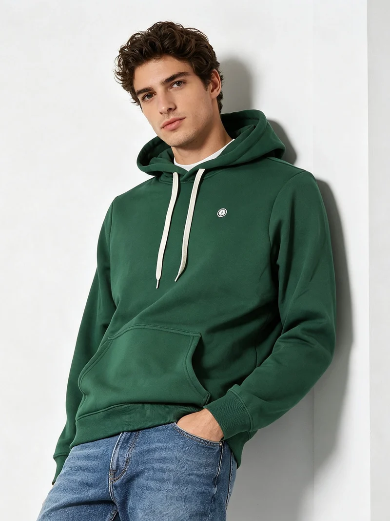 Felpa pesante da uomo con cappuccio - verde