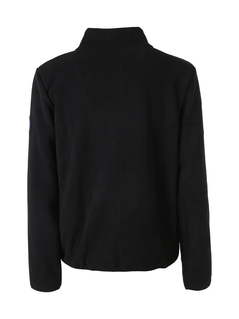 Felpa giacca da uomo in pile con zip - nero