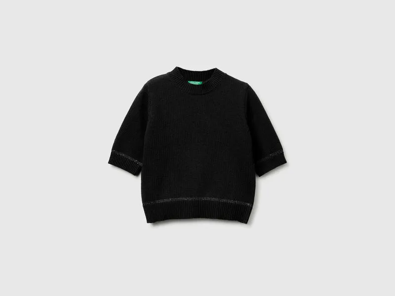 Rollkragenpullover mit Paillettenbesatz
