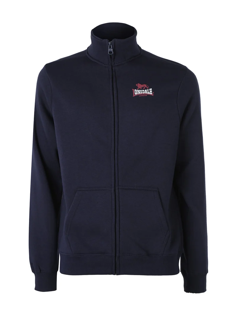 Felpa da uomo con zip e interno felpato - blu scuro