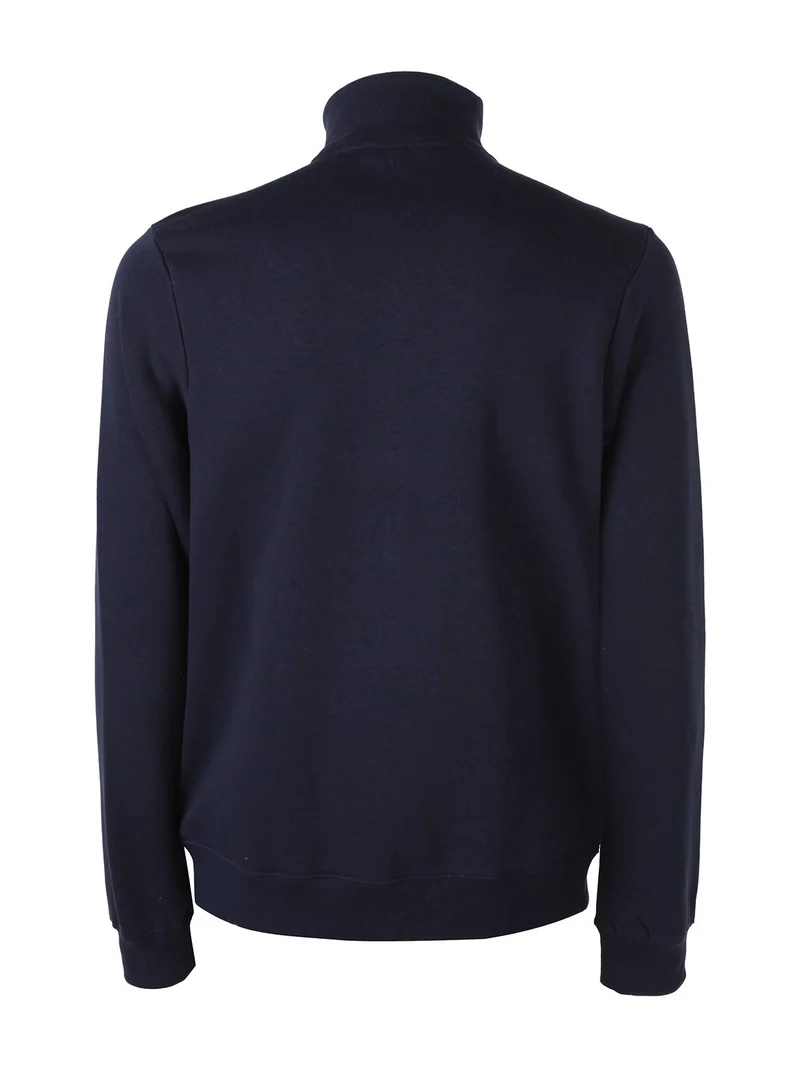 Felpa da uomo con zip e interno felpato - blu scuro