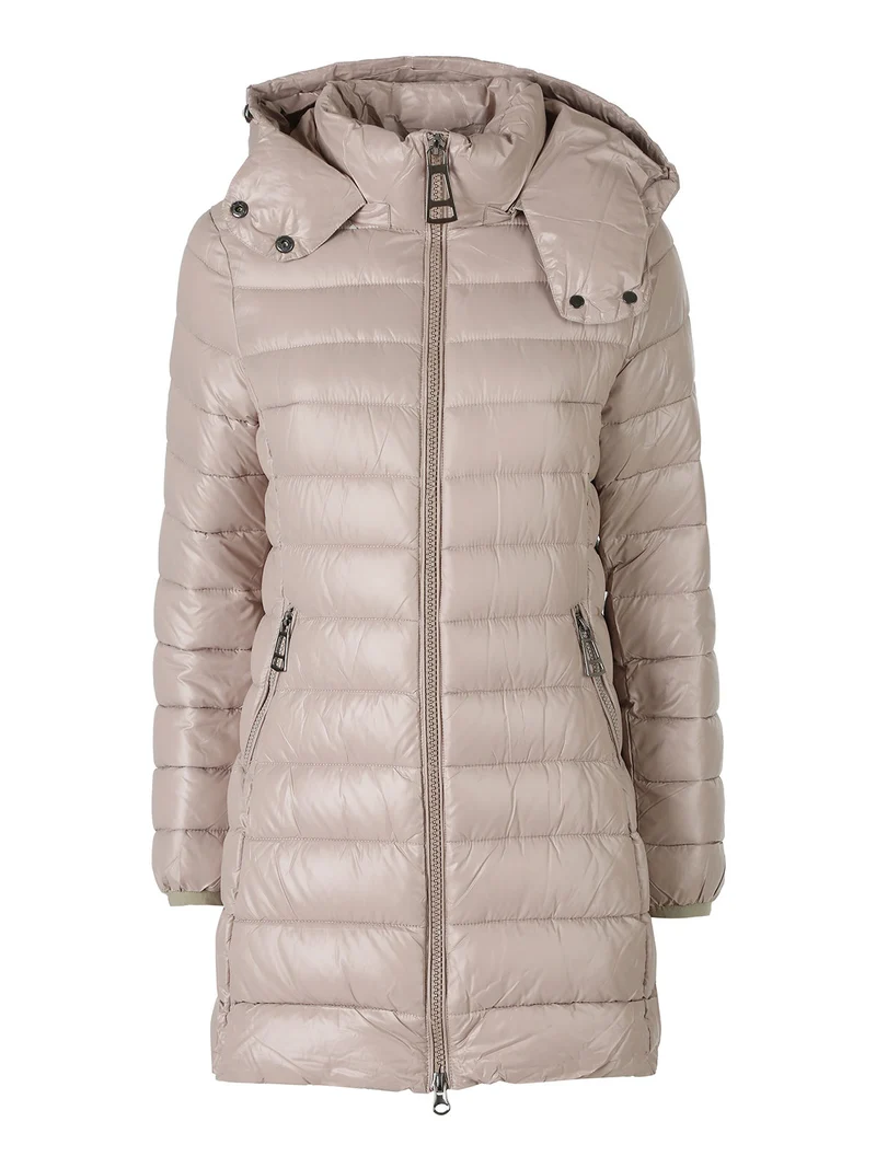 Giubbotto donna lungo con cappuccio - khaki