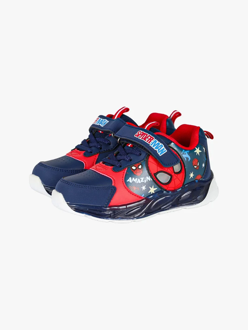 Sneakers da bambino con luci e chiusura a strappo - blu scuro
