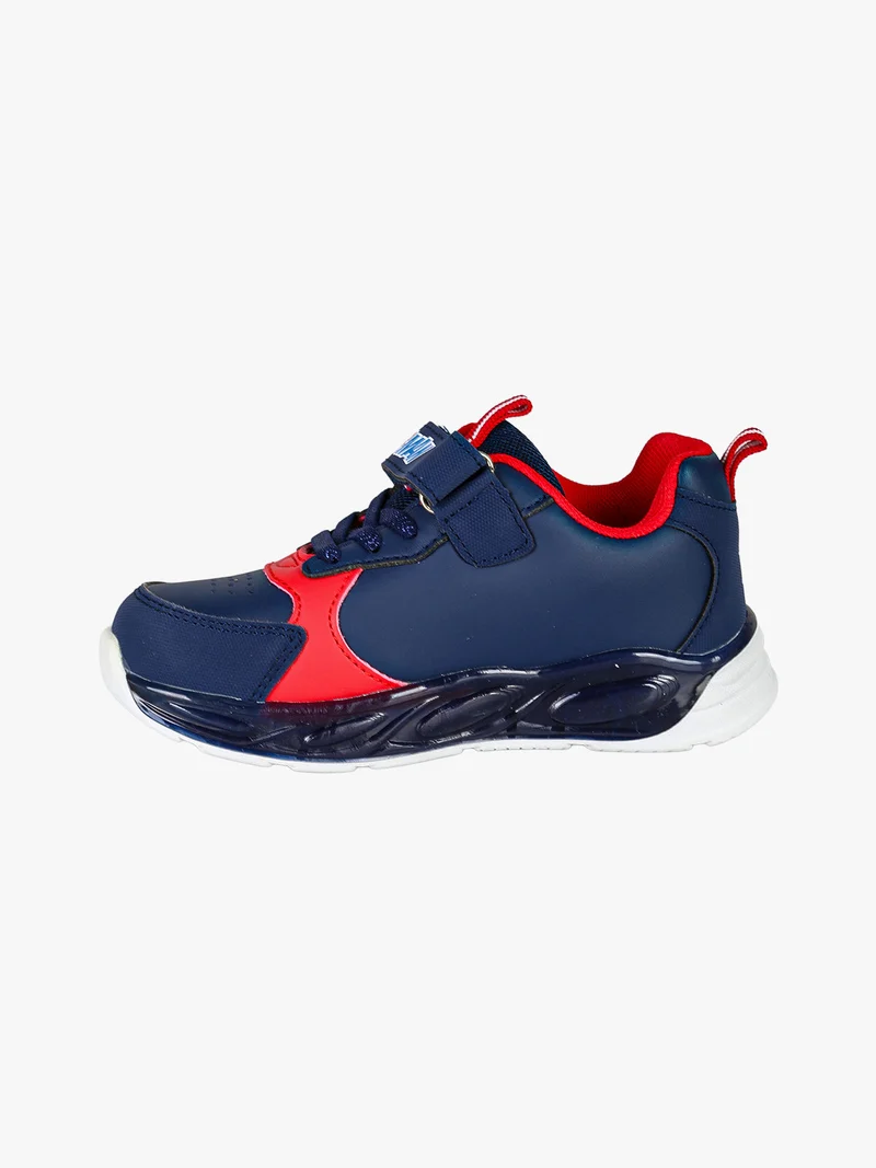 Sneakers da bambino con luci e chiusura a strappo - blu scuro