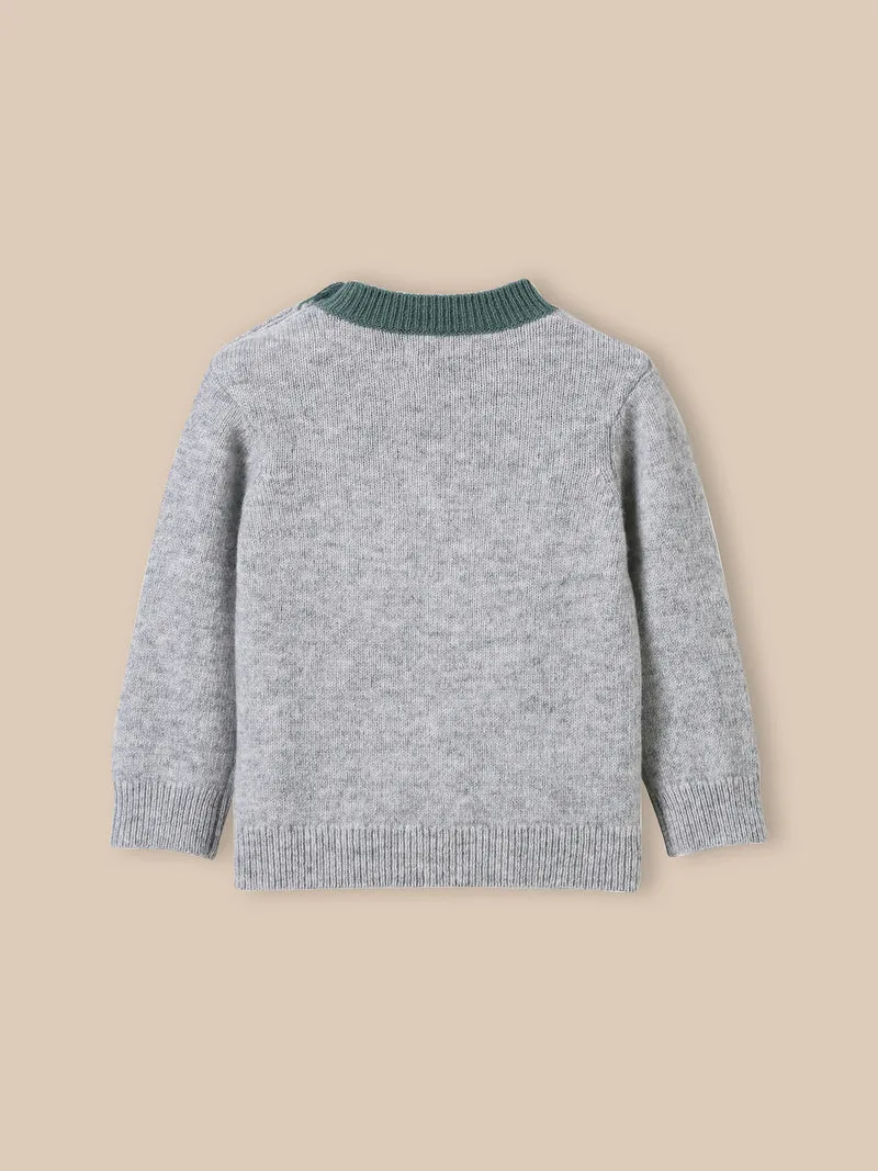 Babypullover aus Wolle mit Bärenmotiv