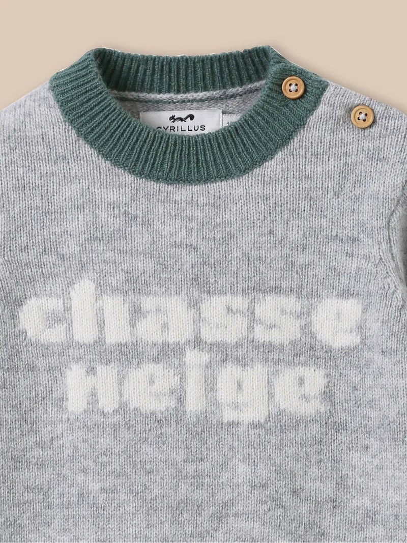 Babypullover aus Wolle mit Bärenmotiv