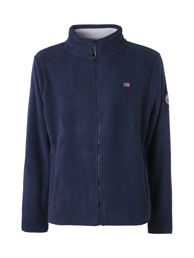 Felpa giacca da uomo in pile con zip - blu scuro