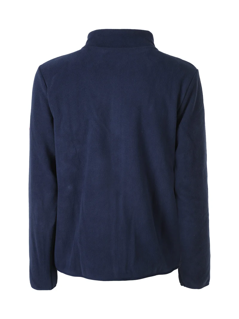 Felpa giacca da uomo in pile con zip - blu scuro