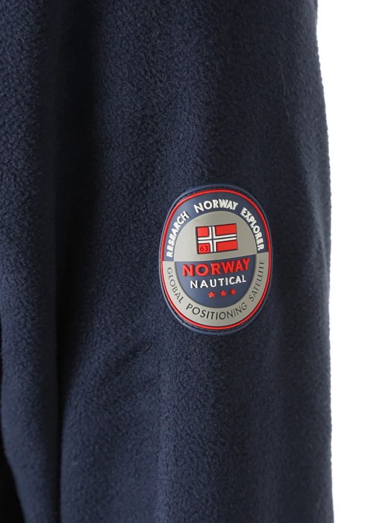 Felpa giacca da uomo in pile con zip - blu scuro