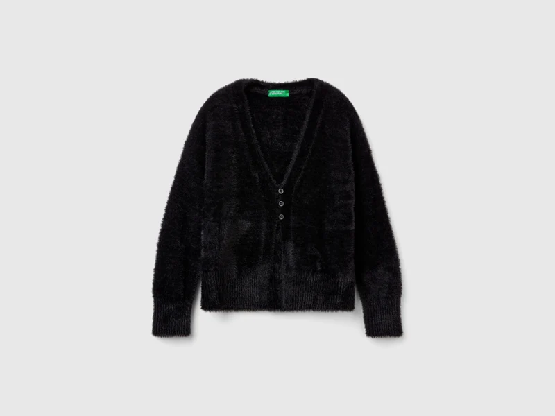 Strickjacke aus Pelzgarn