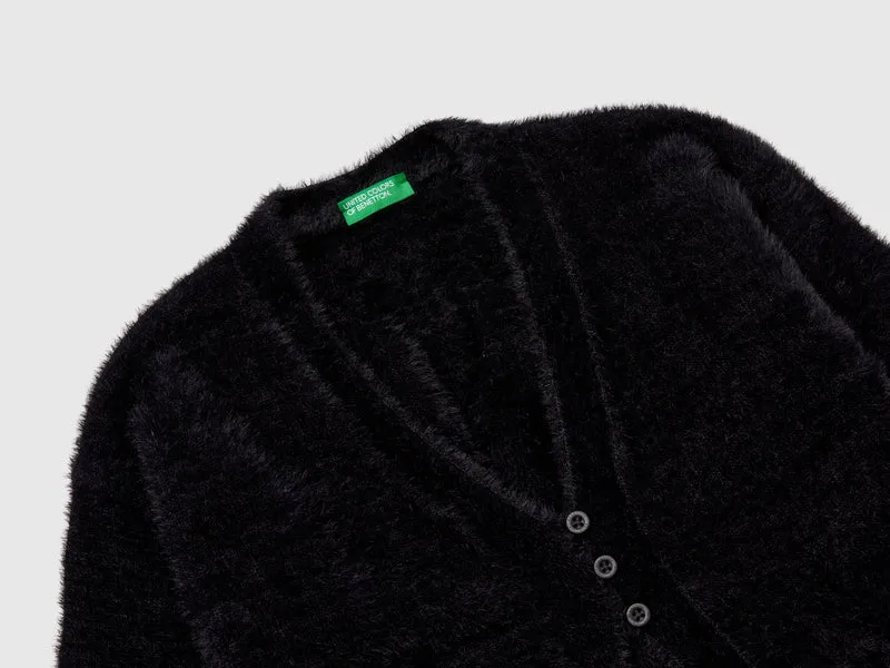 Strickjacke aus Pelzgarn