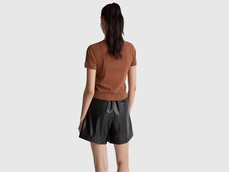 Kurzärmeliges Lurex-T-Shirt