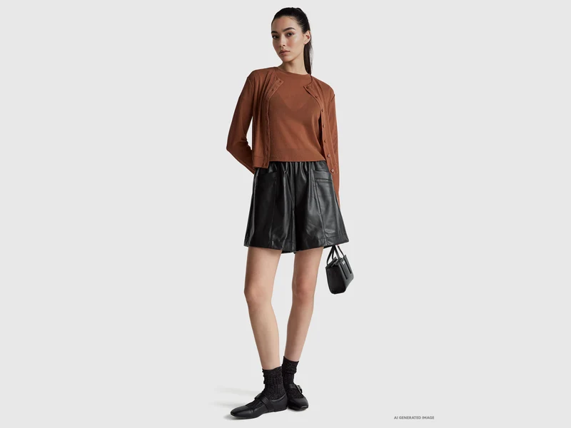 Kurzärmeliges Lurex-T-Shirt