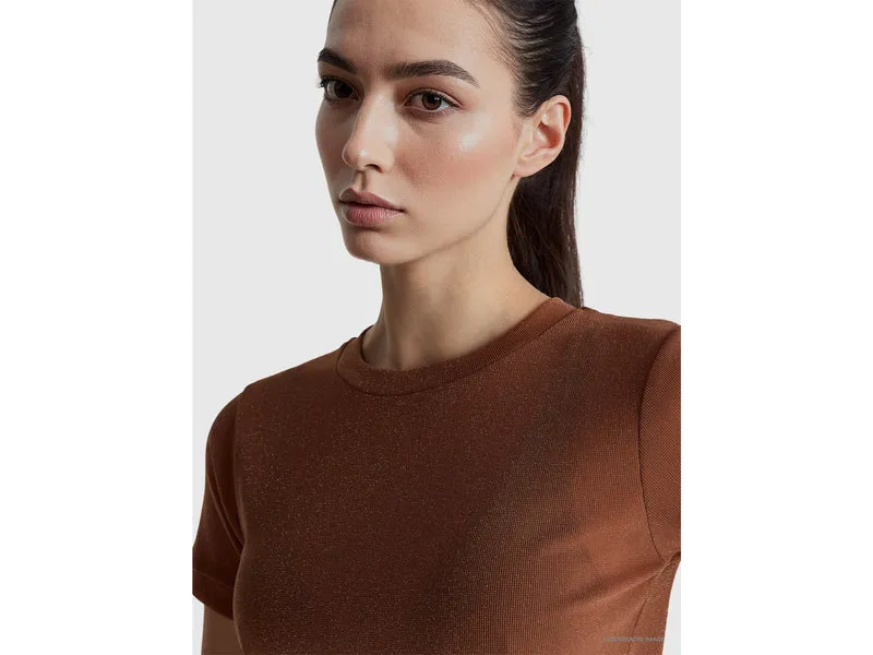 Kurzärmeliges Lurex-T-Shirt