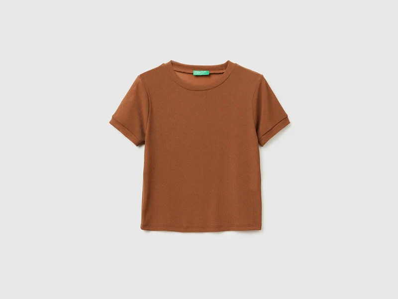 Kurzärmeliges Lurex-T-Shirt