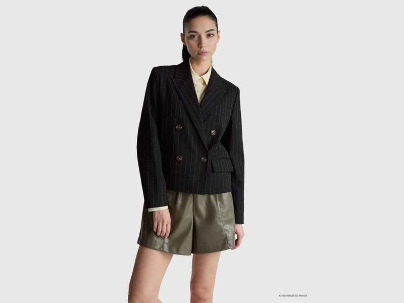 Kurzer Nadelstreifenblazer